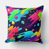 ネオン（ばちゃばちゃ）跳ねるフロー クッション (正面)