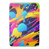 ネオン(ばちゃばちゃ)跳ねる絵を描アート バスマット (正面縦)