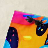 ネオン(ばちゃばちゃ)跳ねる絵を描アート ビーチタオル (インサイチュ)