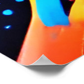 ネオン(ばちゃばちゃ)跳ねる絵を描アート ポスター (角)