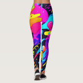 ネオン（ばちゃばちゃ）跳ねる絵を描アート レギンス (裏面)