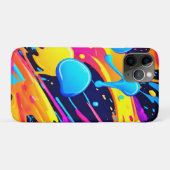 ネオン（ばちゃばちゃ）跳ねる絵を描アート Case-Mate iPhoneケース (裏面(横))