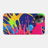 ネオン(ばちゃばちゃ)跳ねる:抽象芸術ア鮮やかート Case-Mate iPhoneケース (裏面(横))