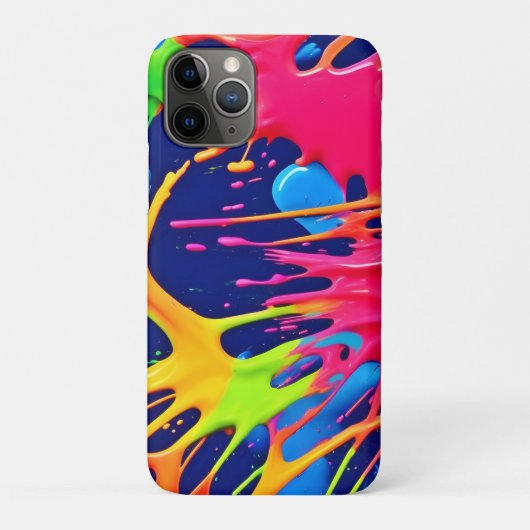 ネオン(ばちゃばちゃ)跳ねる:抽象芸術ア鮮やかート Case-Mate iPhoneケース (裏)