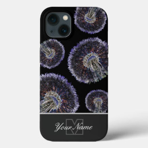 ネオン・アポップ・アートのートのタンポポのブロボールとモノグラム!Cas iPhone 13ケース