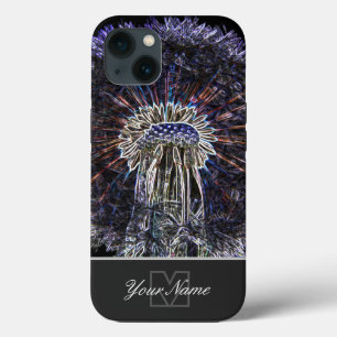 ネオン・アポップ・アートのートのタンポポのブロボールとモノグラム! iPhone 13ケース