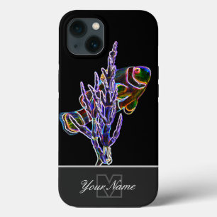 ネオン・アポップ・アートのート水族館のピエロとモノグラム! iPhone 13ケース