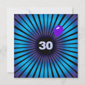 ネオン オプティカル イリュージョン 30歳の誕生日パーティー 招待状 (正面)