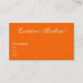 ネオン・オレンジエレガント色 – スクリプト 名刺 (裏面)