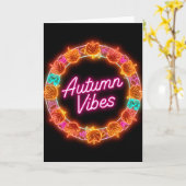 ネオン オータム ヴァイブス グリーティング カード – あたたかな秋の季節 (黄色い花)