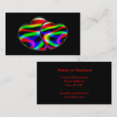 ネオン オーロラ ハーツ ブラック 名刺 (正面/裏面)