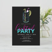 ネオン カクテル モヒート アートパーティー招待状 招待状 (スタンド正面)