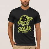 ネオン・グラフィティ太陽系土星アート Tシャツ (正面)