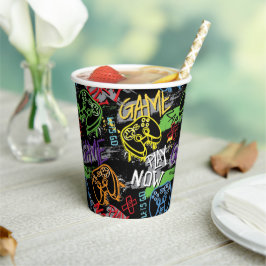 ネオン・グラフィティ・ゲーミング・パターン 紙コップ