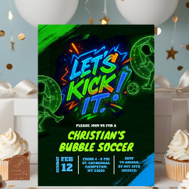 ネオン グラフィティ ティーンエイジャー バブル サッカー 誕生日パーティー招待状 招待状