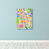 ネオン・グラフィティ・抽象芸術・ブラシストローク キャンバスプリント (インサイチュ (ウッドフロア))