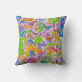 ネオン・グラフィティ・抽象芸術・ブラシストローク クッション (裏面)