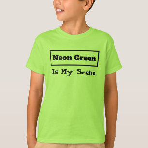 ネオン・グリーンが私のシーンですと言う、カラフルで面白い Tシャツ
