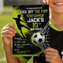 ネオン グリーンでサッカーの誕生日パーティーを盛り上げよう！