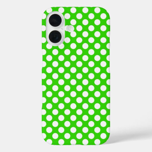 ネオン グリーンに白い水玉 Case-Mate iPhoneケース (裏面)