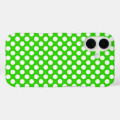 ネオン グリーンに白い水玉 Case-Mate iPhoneケース (裏面 (横))