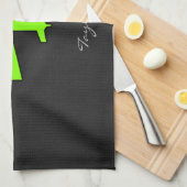 ネオン・グリーン飛行機・チャートルーズ キッチンタオル (四つ折り)