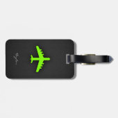 ネオン・グリーン飛行機・チャートルーズ ラゲッジタグ (裏面横)