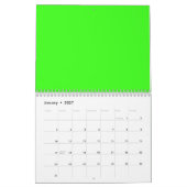 ネオン グリーン オーダーメイド 壁掛けカレンダー カレンダー (1月 2027)