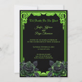 ネオン グリーン グロー ゴシック ウェディング 招待状 (正面)