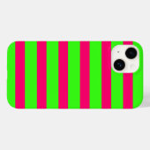 ネオン グリーン ピンク ストライプ iPhone カスタムケース Case-Mate iPhoneケース (裏面 (横))