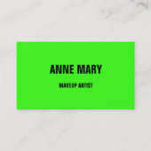 ネオン・グリーン・ブカラフルライト結婚ズ・メーキャップ・アーティスト 名刺 (正面)