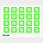 ネオン グリーン - ロゴを追加できる スクエア ステッカー (シート)