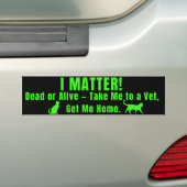 ネオン グリーン "I Matter" バンパーステッカー (車上)