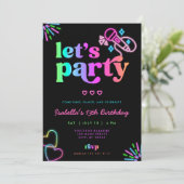 ネオン グロー カラオケ 誕生日 ご招待 招待状 (スタンド正面)