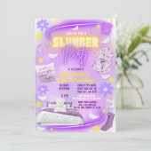 ネオン グロー ガールズ スリーパー パジャマ パーティー 招待状 (スタンド正面)