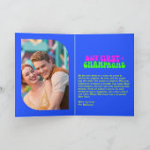 ネオン グロー シャンパン レトロ 新年 フォト シーズンカード (内部)