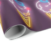 ネオン グロー: スマイル ビション アイスクリーム リピート パターン ラッピングペーパー (ロールコーナー)