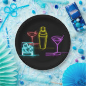 ネオン グロー ライト カラフル カクテル 21歳の誕生日 ペーパープレート (パーティー)