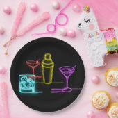 ネオン グロー ライト カラフル カクテル 21 歳の誕生日 ペーパープレート (パーティー)