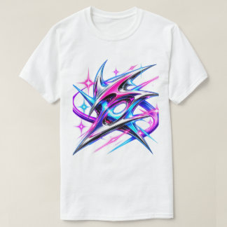 ネオン・コズミック・アブストラクト・グラフィックTシャツ – フューチャリスティック Tシャツ