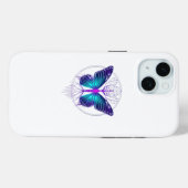 ネオン・サイバーパンクの蝶ステッカー - 美しい未来の芸術 Case-Mate iPhoneケース (裏面 (横))