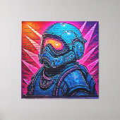 ネオン・サイバーパンク宇宙飛行士 キャンバスプリント (正面)