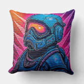 ネオン・サイバーパンク宇宙飛行士 クッション (正面)