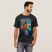 ネオン・サイバーパンク要塞 輝く夜空 Tシャツ (正面フル)