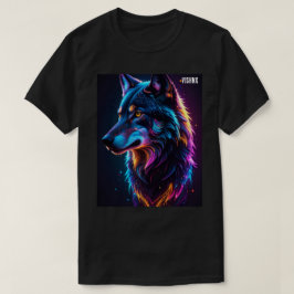ネオン・サイバーパンク・ウルフ グラフィックTシャツ - ルミナス・ウィル Tシャツ