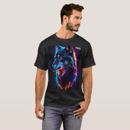ネオン・サイバーパンク・ウルフ・グラフィックTシャツ - ルミナス・ウィル Tシャツ