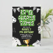 ネオン サッカー ゲーム タイム 誕生日 招待状 (スタンド正面)