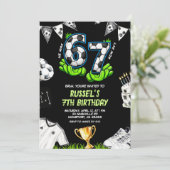 ネオン サッカー 67 誕生日 招待状 (スタンド正面)
