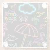 ネオン・サマーをテーマにした ガラスコースター (裏面)