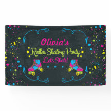 ネオン、スケートパーティーバナー